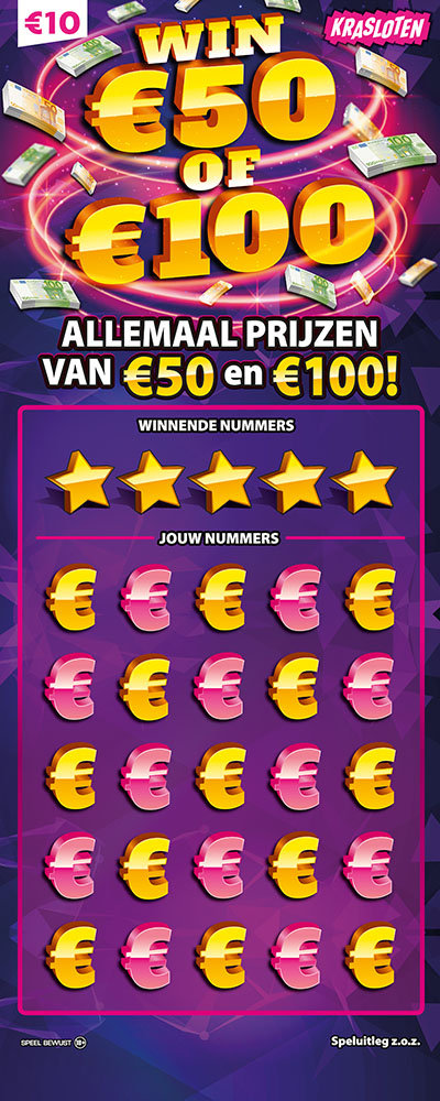 Kraslot Win €50 of €100